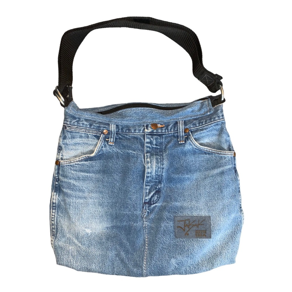 JakSak Vintage Wrangler Blue‎ Jeans Canvas Shoulder Bag Purse Tote